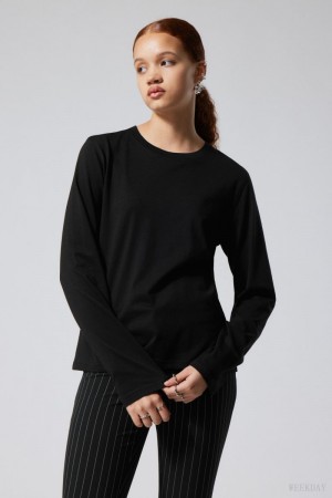 Weekday 2-pack Essence Standard Long Sleeves Black / White | NGOD5635