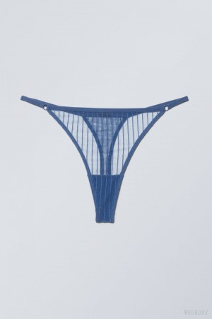 Weekday 2-pack Zelda Lace Thong Thong Blue | ADKX1565