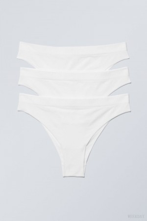 Weekday 3-pack Cat Soft Briefs Briefs White | RZOO6424