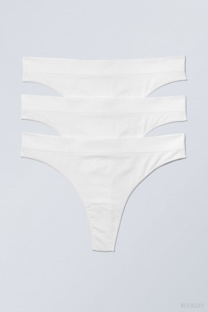 Weekday 3-pack Cat Soft Thong Thong White | IKBB3218