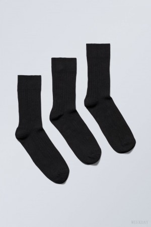 Weekday 3-pack Selma Socks Black | MFCD8337