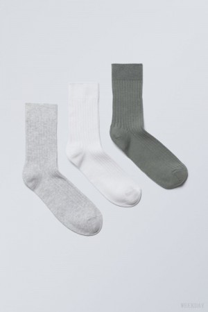 Weekday 3-pack Selma Socks Dusty Accent Mix | VGFQ5296