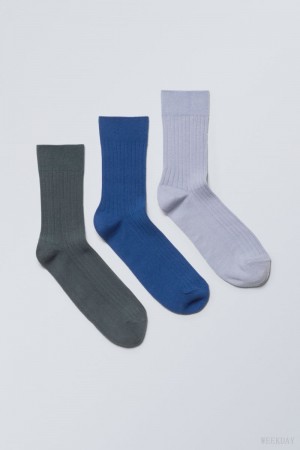 Weekday 3-pack Selma Socks Purple | YRUI6643