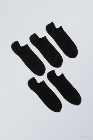 Weekday 5-pack Ankle Socks Black | EOPX6013