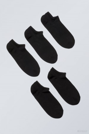 Weekday 5-pack Cotton Trainer Socks Black | KJKO7633