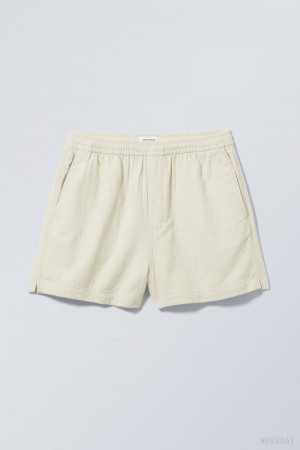 Weekday Alex Relaxed Shorts Beige | AJKF4370