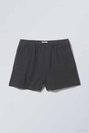 Weekday Alex Relaxed Shorts Dark Grey | UDTD1863