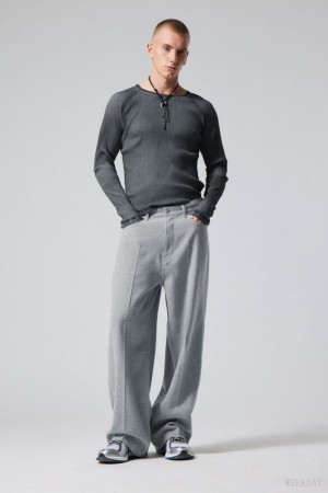 Weekday Astro Baggy Suit Trousers Light Grey | MWPI7195