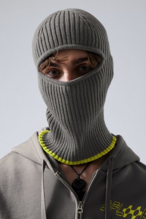 Weekday Bell Balaclava Grey / Yellow | PQIV9541