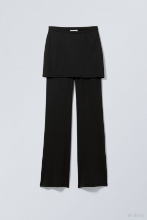 Weekday Bella Skirt Trousers Black | TMTO4940