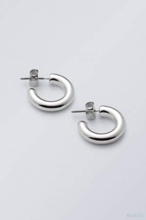 Weekday Bold Hoops Silver | QKVJ2724