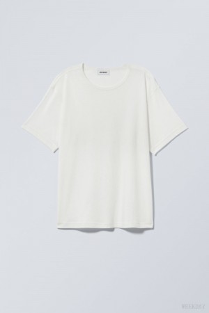 Weekday Boxy Relaxed T-shirt White | CBJF2138