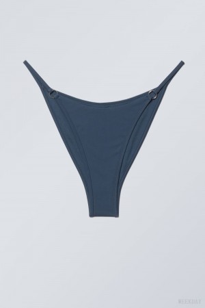 Weekday Brazilian Tanga Bikini Bottoms Navy | PRLL8037