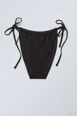 Weekday Breeze String Bikini Bottoms Black | YQFM1812