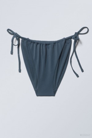 Weekday Breeze String Bikini Bottoms Navy | MOMH4084