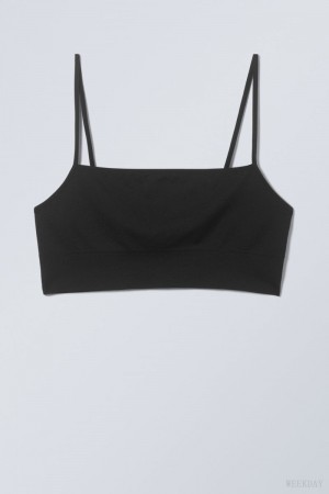 Weekday Cat Soft Bralette Bralette Black | DSSN8762