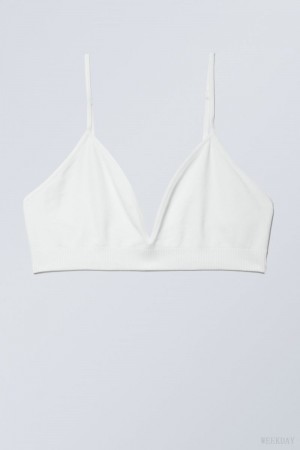 Weekday Cat Soft Triangle Bra Bra White | DJGA3061