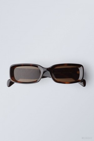 Weekday Cruise Squared Sunglasses Tortoise | NDXQ8139