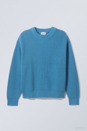 Weekday Daniel Regular Sweatshirt Light Blue | JRRB2473