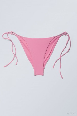 Weekday Drawstring Bikini Bottoms Pink | FQSP9470