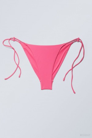 Weekday Drawstring Bikini Bottoms Pink | KFBN8216