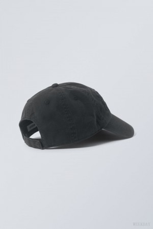 Weekday Essential Embroidery Cap Dark Grey | PLYF7372