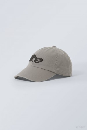 Weekday Essential Embroidery Cap Grey | BTMZ8621