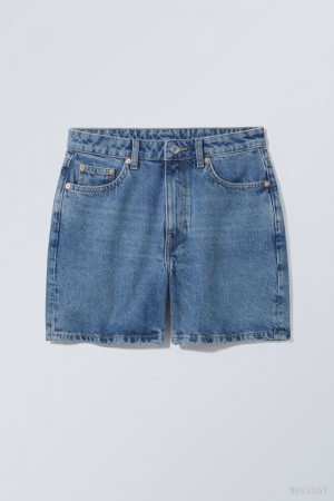 Weekday Eya Denim Shorts Blue | UUND0293