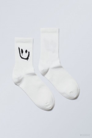 Weekday Graphic Sport Sock Drippy Smiley | CLCX4720