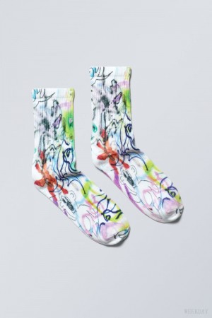 Weekday Graphic Sport Sock Messy Doodle 2 | JDNO4926