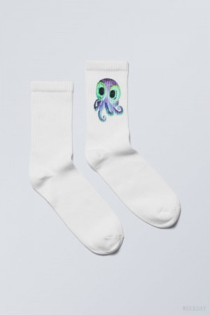 Weekday Graphic Sport Sock Ozzy Octopus | FCAX1379