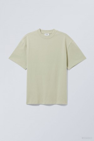 Weekday Great Heavyweight T-shirt Khaki | IXPH9616