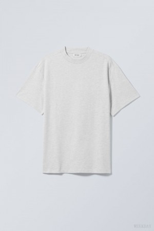 Weekday Great Heavyweight T-shirt Light Grey | SSHK5342