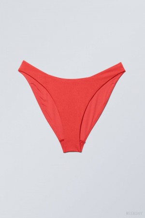 Weekday Highcut Bikini Bottoms Red | GCXJ7436