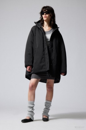 Weekday Honey Oversized Padded Jacket Black | NPEX4461