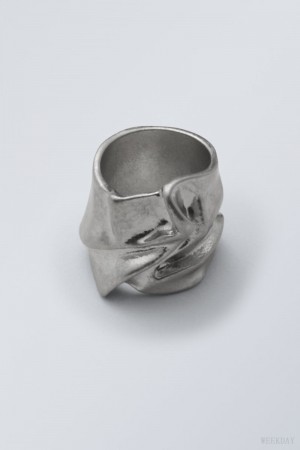 Weekday Ivy Crinkled Ring Silver | IJCZ0463