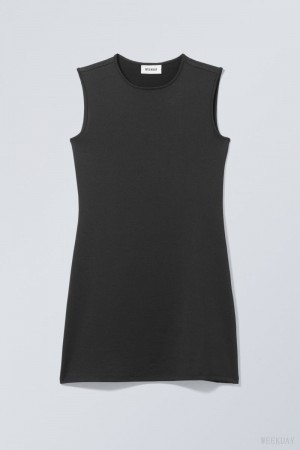 Weekday Johanna Tank Dress Black | DXUW9459