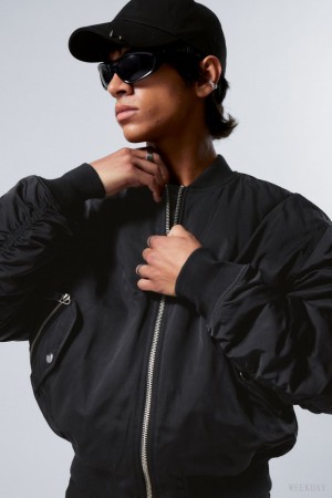 Weekday Jon Bomber Jacket Black | MOYD3805