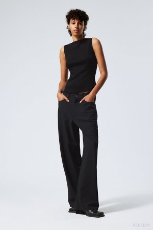 Weekday Juun Baggy Trousers Black | GXCU1180