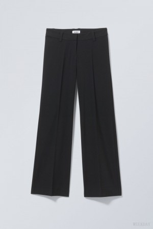 Weekday Keel Low Suiting Trousers Black | SHST1345