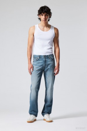 Weekday Klean Regular Straight Jeans Blue | JXZV6881