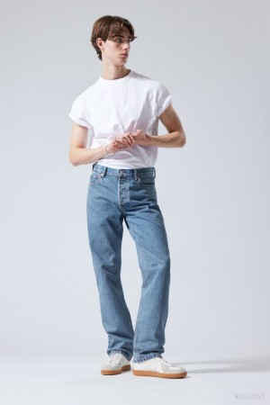 Weekday Klean Regular Straight Jeans Blue | VOOE2729