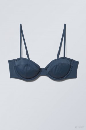 Weekday Low Wire Bikini Top Navy | RPIW3162