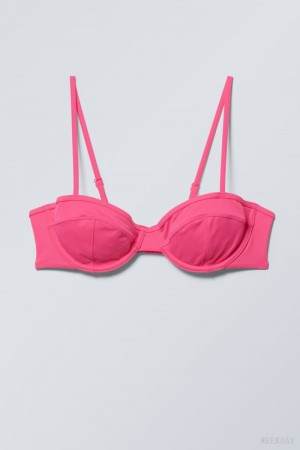 Weekday Low Wire Bikini Top Pink | ZVIX7883