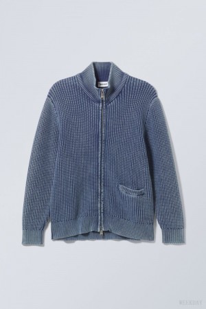 Weekday Mattias Regular Cardigan Blue | VJNM3964