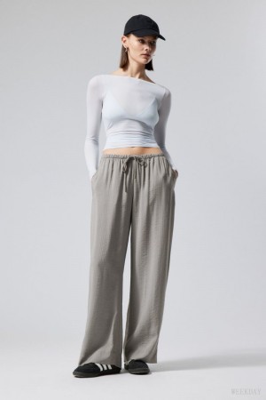 Weekday Mia Structured Trousers Grey | UBAC2580