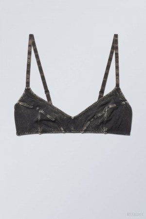 Weekday Miley Washed Cotton Bra Bra Black | UDUX2008