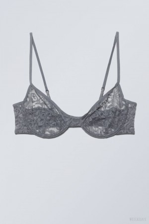 Weekday Molly Underwire Bra Bra Dark Grey | PQLW4389