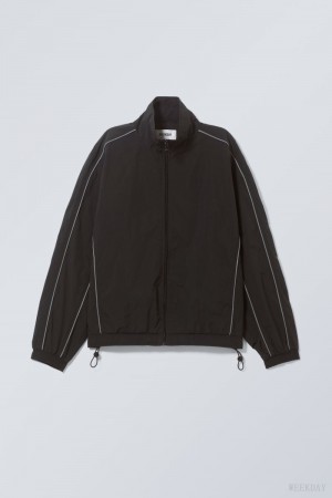 Weekday Nera Windbreaker Jacket Black | RZJK3494