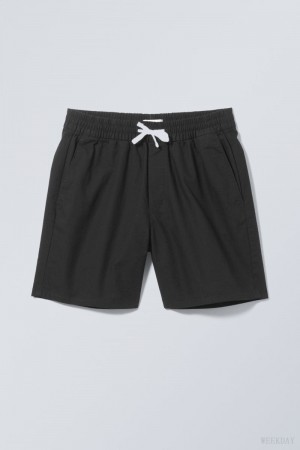 Weekday Olsen Regular Shorts Black | ROQD9132